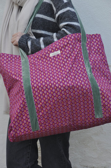 MAXI BOLSA ESTAMPADA ROSA