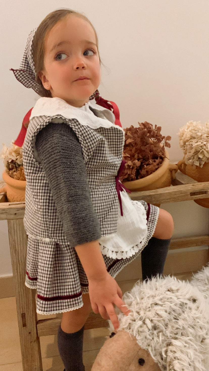 Traje de pastorcita vichy pequeño image 1