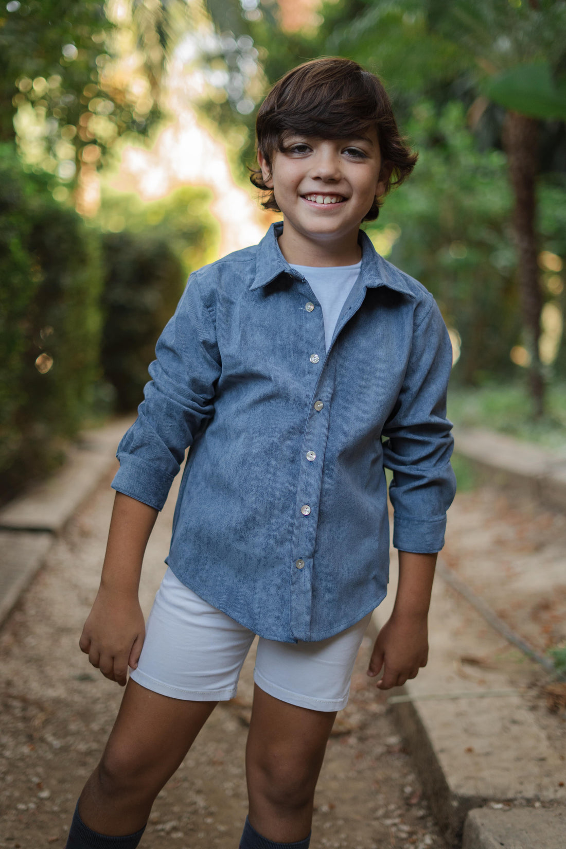 CAMISA DE PANA AZUL EMPOLVADO