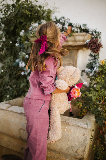 PANTALÓN VELVET GUINDA EMPOLVADO