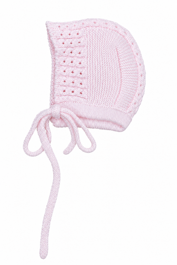 Capota de punto rosa bebé de Mûnnu, punto hecho en España
