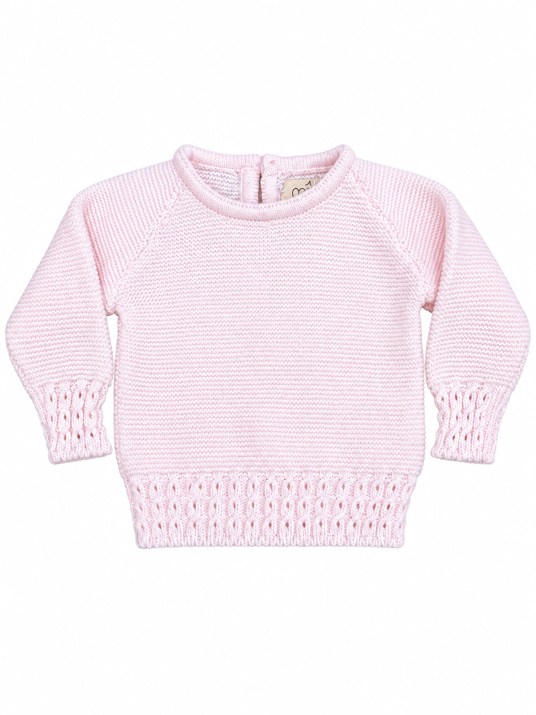 Jersey de punto rosa bebé de Mûnnu, punto hecho en España