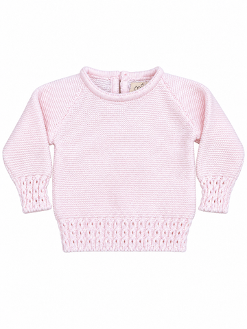 Jersey de punto rosa bebé de Mûnnu, punto hecho en España
