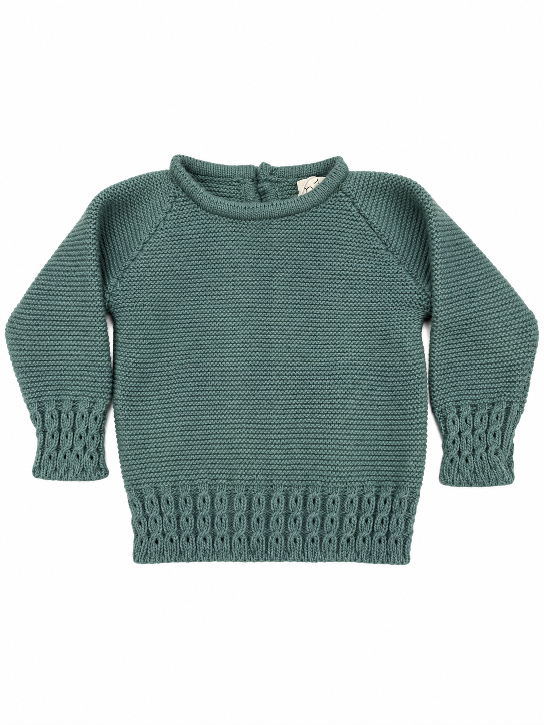 Jersey de punto verde jabonoso de Mûnnu, punto hecho en España