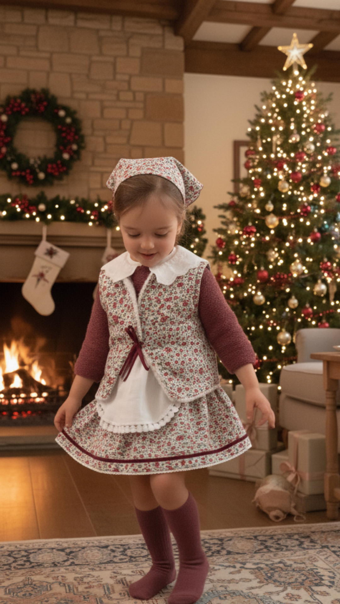 Traje de pastorcita flores