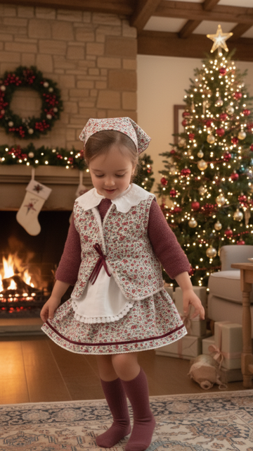 Traje de pastorcita flores